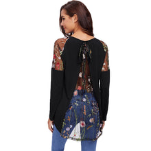 SHEIN Lace Shoulder Bow Overlap Back Tee Long Sleeve T shirt Women Black 2017 New Fashion Autumn Womens Sexy T-shirt